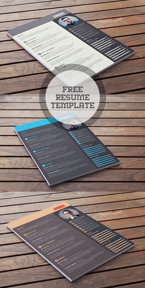 Free Resume PSD Template Download