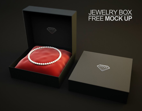 Jewelry Box Free MockUp Psd Logo
