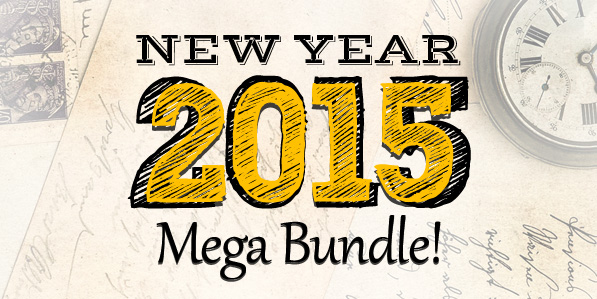 New Year 2015 Mega Bundle (Mock-up, Fonts and Vectors)