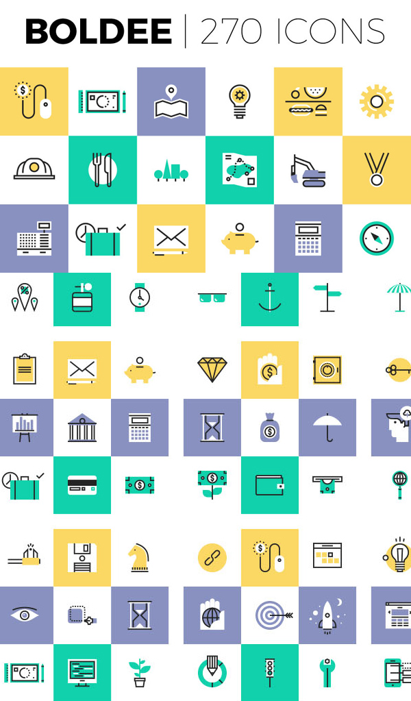 Boldee Pictogram 270 Icons for Web and App UI