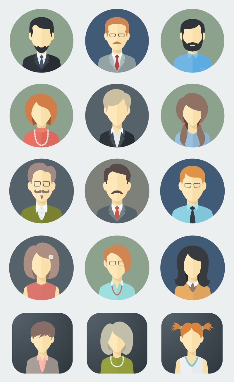 Flat Persons Icons Set