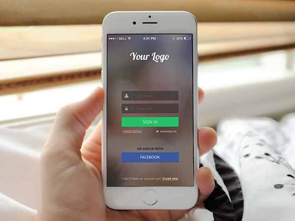 Free Mobile App Login Page PSD Template