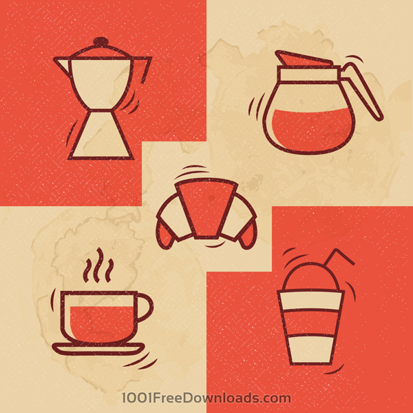 Free coffee icons for ui design
