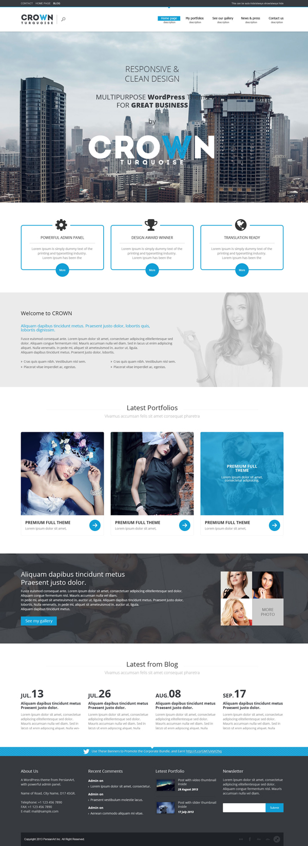 Crown Turquoise - Multipurpose/Single Page/Shop Theme