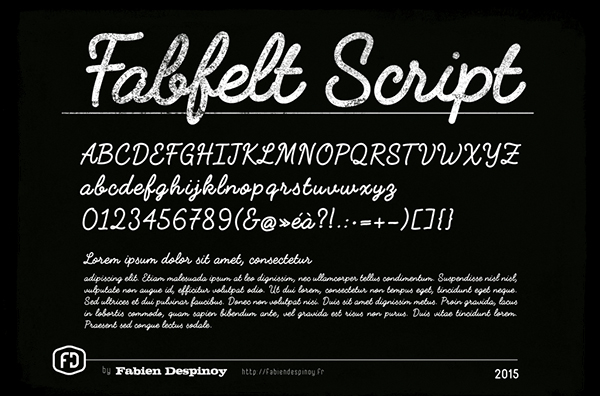 Fabfelt script font letters