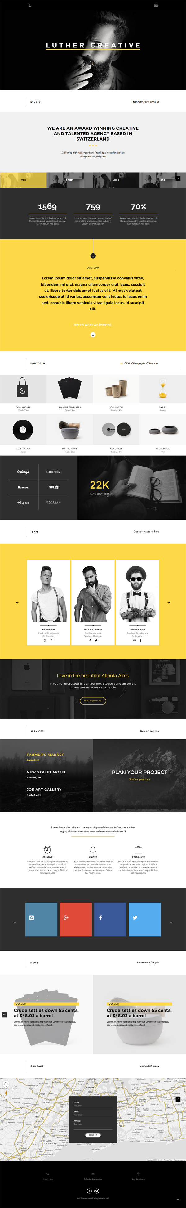 Luther - Unique & Creative One Page HTML5 Template