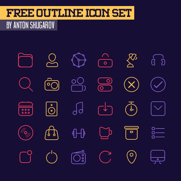 Beautiful Free Outline Icons - 30 Icons