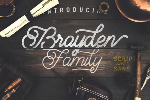 Brayden family is unique script font