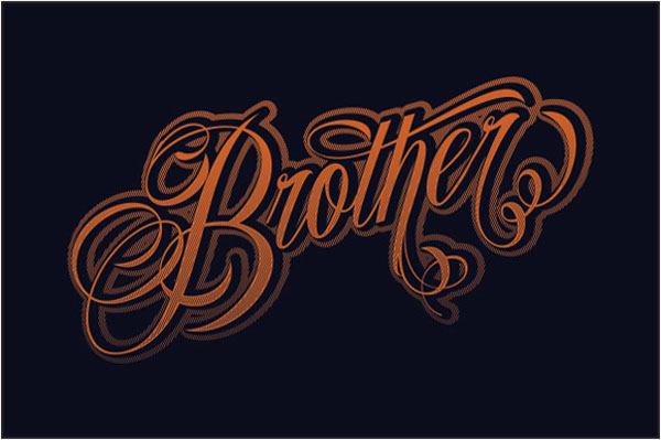 Amazing script typeface with ink cool swashes