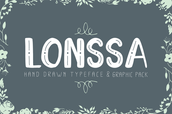 Lonssa is a handdrawn sans serif font