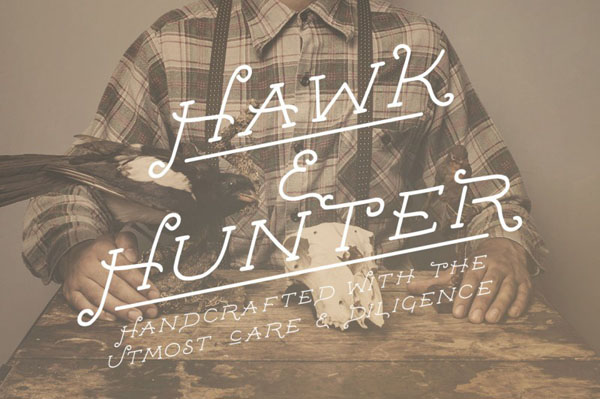 Hawk & Hunter is a new handcrafted font from Design Surplus