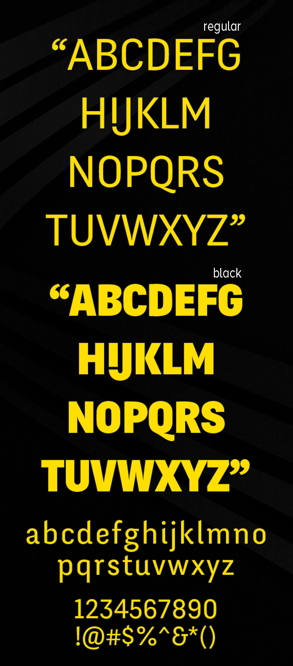 FengardoNeue font letters