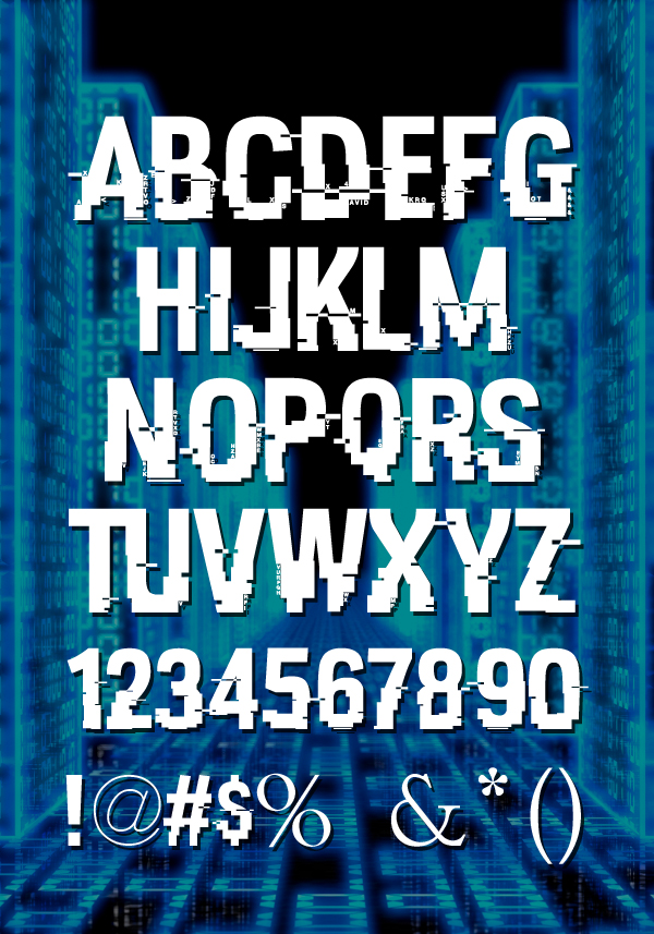 Hacked font letters
