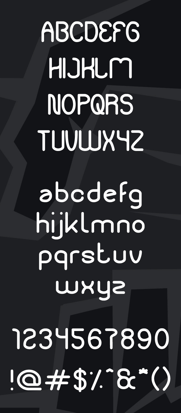 Liberate rounded font letters and numbers