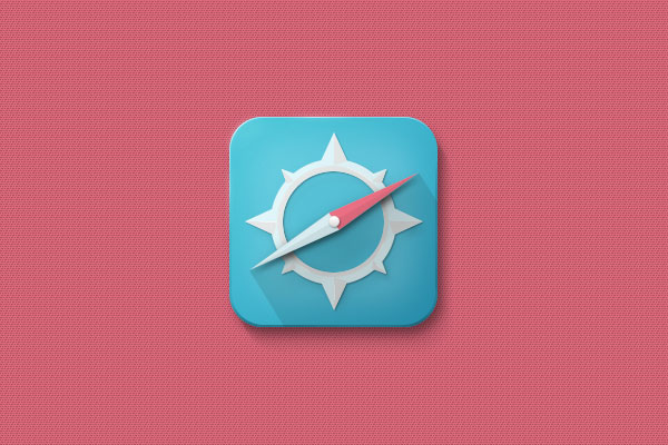 Free Compass Icon With a Long Shadow PSD File
