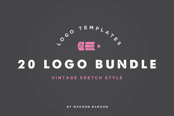 20 x Vintage Logo Templates Bundle
