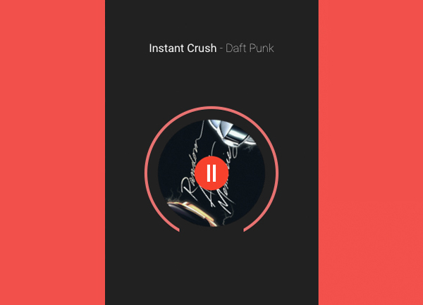 CSS-only Material Design Music App by Gregor Adams