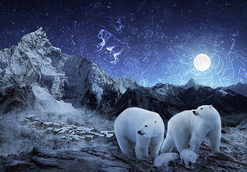 Create a Magical Starry Night of Polar Bears in Photoshop