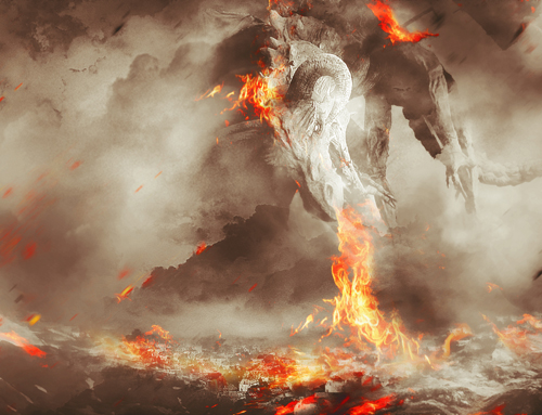 Create Fiery Dragon Ravaging Mountain Village Scene in Photoshop