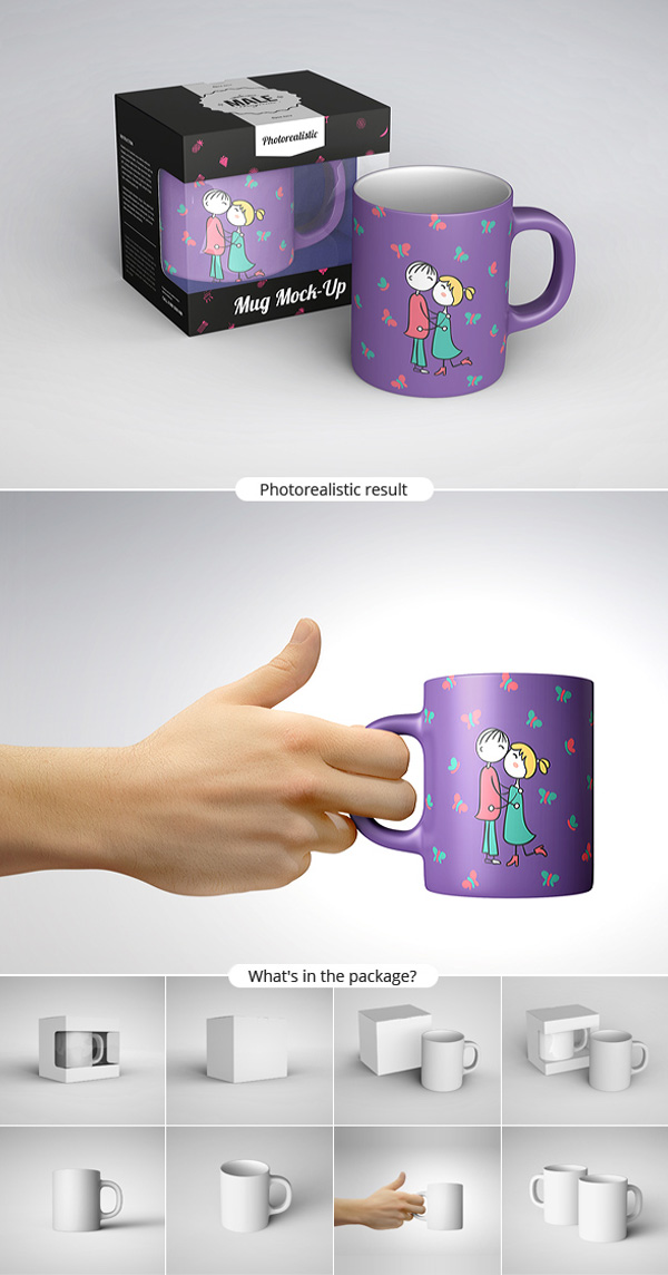 Realistic Mug Mockup Set