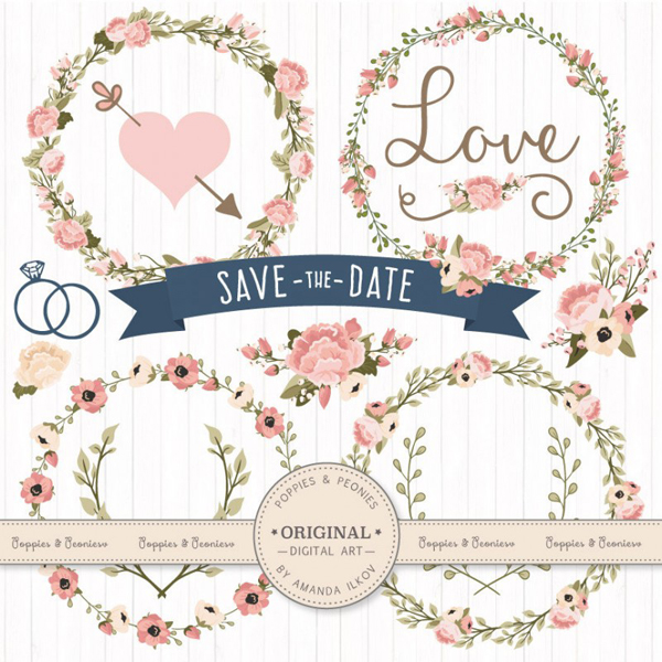 Save the Date Floral Set 