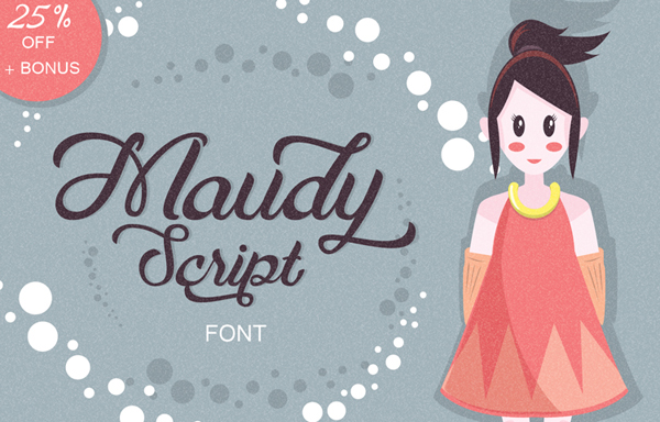 Maudy typeface a beautiful script font