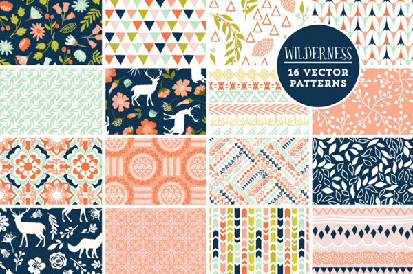 Wilderness Mega Pack rustic floral, tribal and nature themed vector elements 