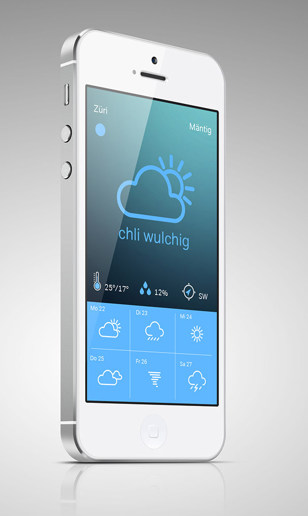 Weather forecast app UI Design by Pascal Frey