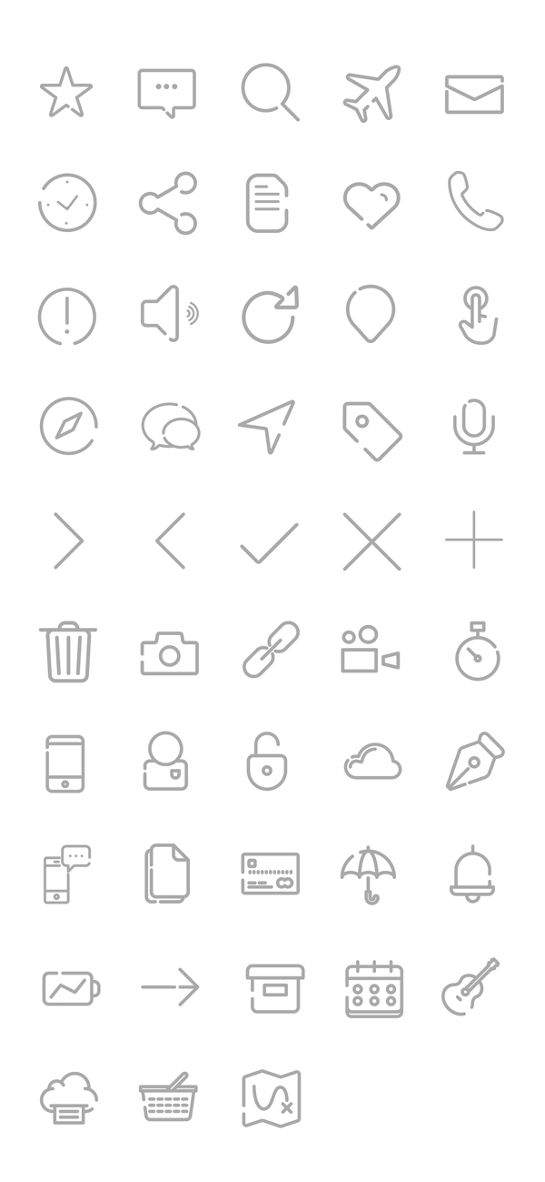Free Outline Gap Icons - PSD and AI (45 Icons)