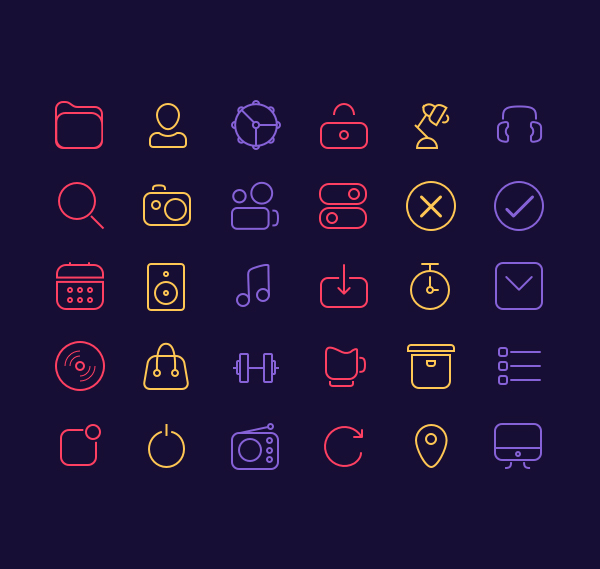 Free Line Icons - Sketch (30 Icons)