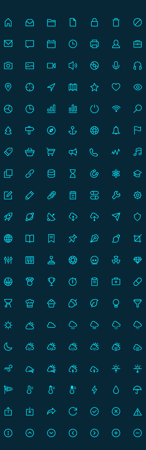 Free Linear Icons Vector Set (140 Icons)