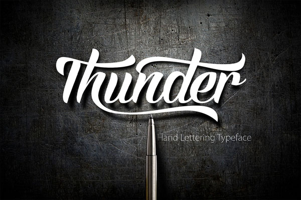 Thunder is a beautiful hand typeface that comes with a set of Beautiful extras