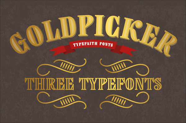 Goldpicker is a vintage retro styled typeface
