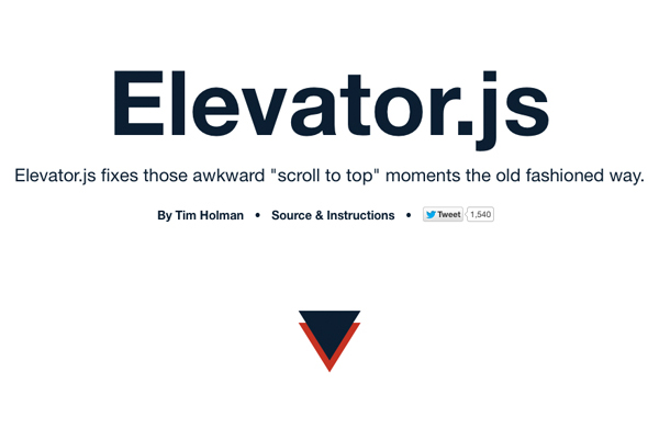 Animated scroll to top - Elevator.js