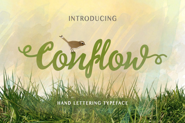 Conflow new hand lettered font