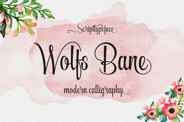Wolfsbane brush script and unique calligraphy style