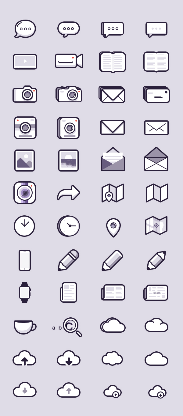 Free Pixel perfect Social, Mobile Icons PSD (48 Icons)