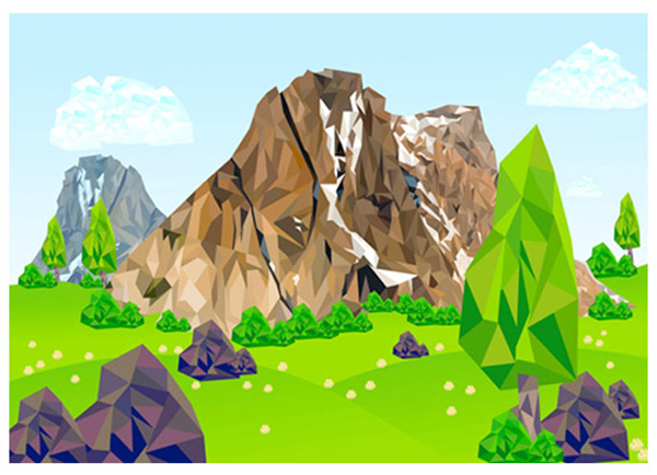 Create Low Poly Mountain with Low Poly Background in Illustrator Tutorial