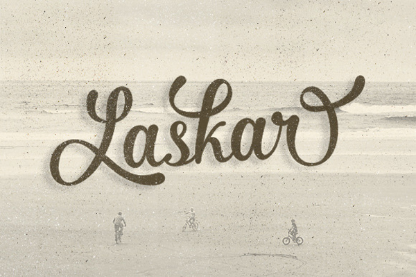 Laskar is a bold brush style script