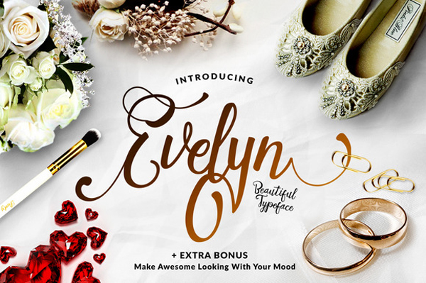 Evelyn is elegant and another lovely modern calligraphy typefaces