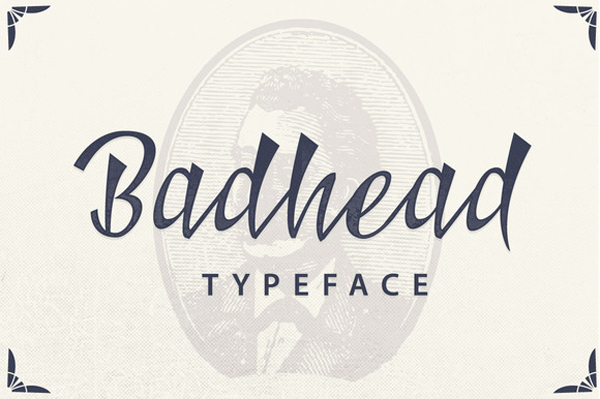 Badhead Typeface is suitable for Apparel Brand, any greeting cards, Logotype