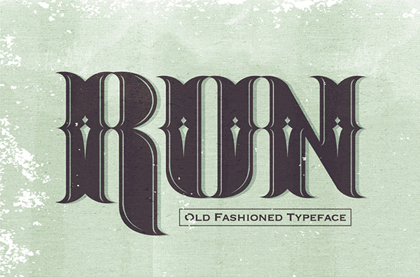Run typeface, its an old fashioned modern vintage style type design.