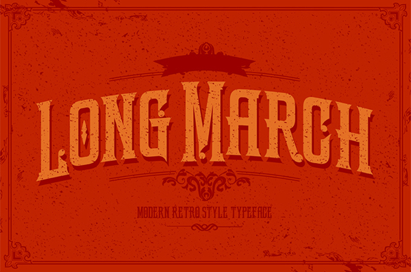 LongMarch, is a modern retro style typeface