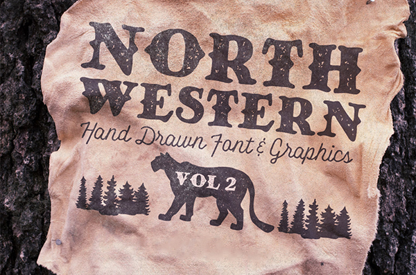 North Western Font + Vectors