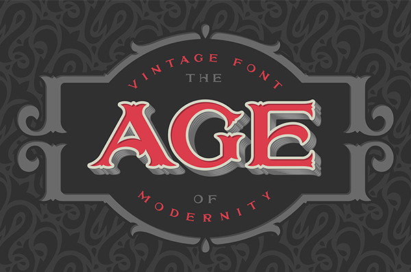 Vintage font 'The age of modernity'
