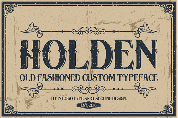 Holden typeface is a vintage font, useful to create a vintage apparel design