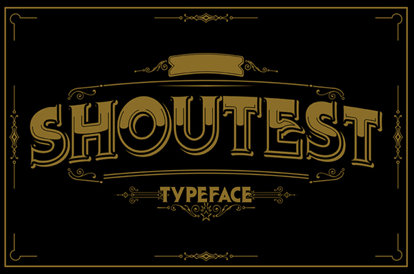 Shoutest typeface is a modern retro style typeface