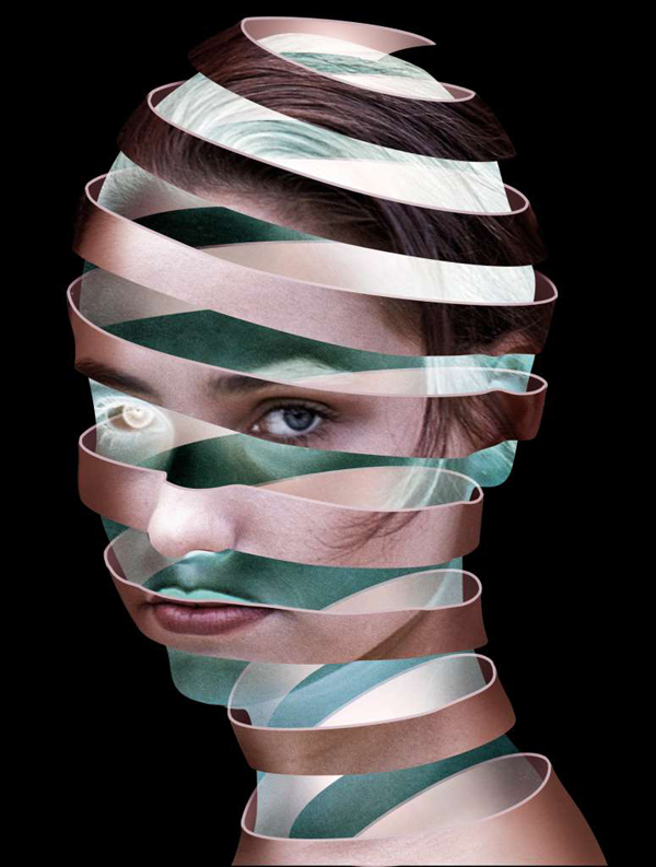 Create a surreal Escher style ribbon face effect in Photoshop