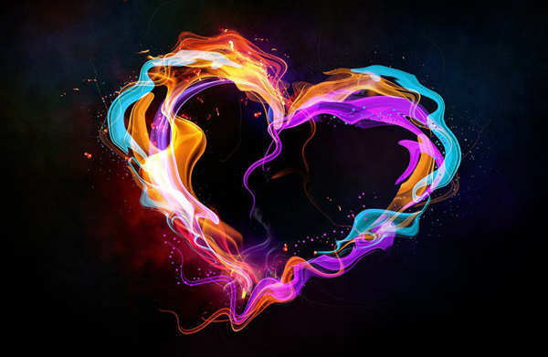 Create an abstract style colorful heart in Photoshop