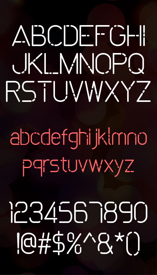 Bokeh rounded font letters and numbers